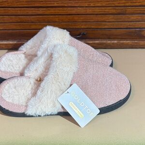 Goldtoe Pink Fuzzy Slippers Small 6/7